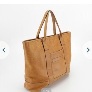 Pre Loved Burberry  Vintage Leather Tote Bag